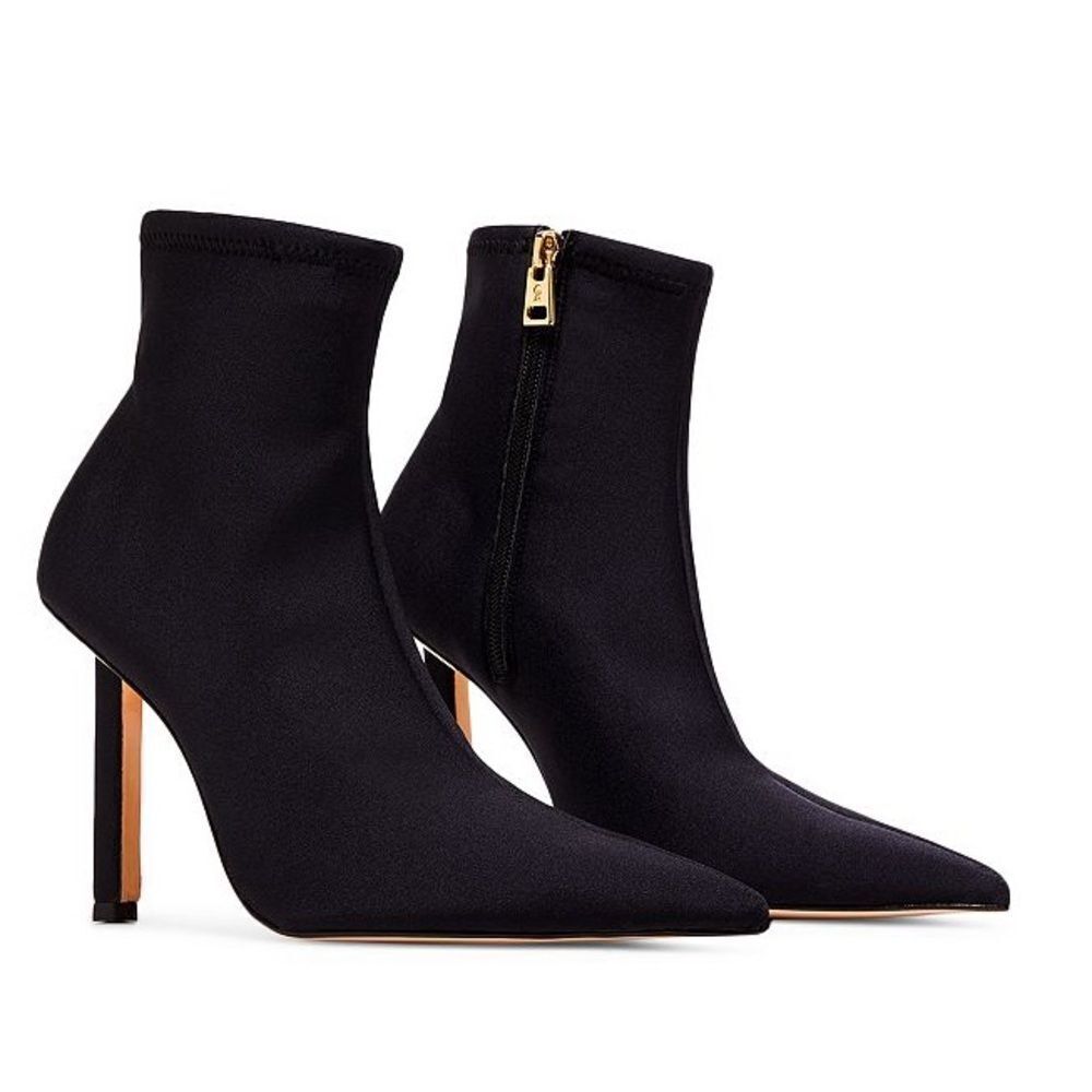 GOOD AMERICAN | Ankle Shine Neoprene Booties | Black | NWT 9 | w/ Dust Bag - Picture 1 of 15
